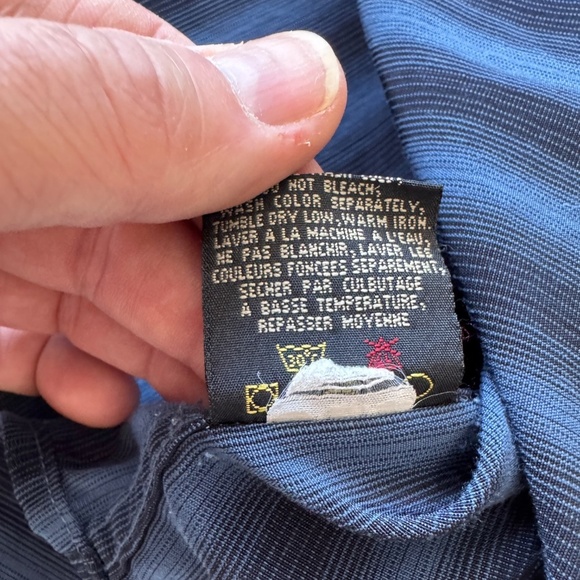 Britches Men's Long‎ Sleeve Button Up Shirt Blue/Black Size Medium Velvet Feel - Picture 8 of 13